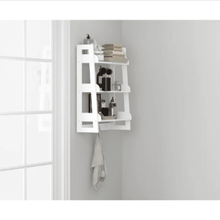 Cersei Bathroom Solid Wood Floating Shelf Organizer Rack