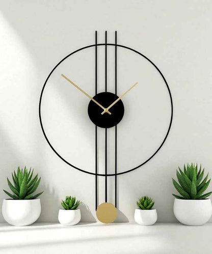 Modern Metal Wall Clock – Artistic Iron Timepiece with Decorative Sculpture Design