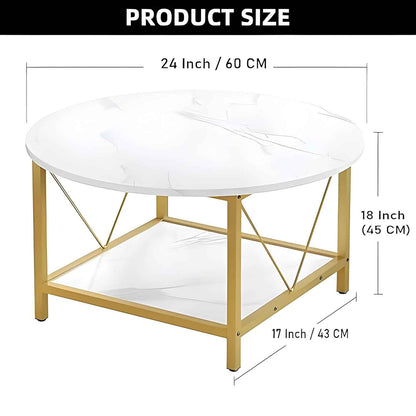 Craftor Luxury Modern Gold Metal Coffee Round Square Center Table