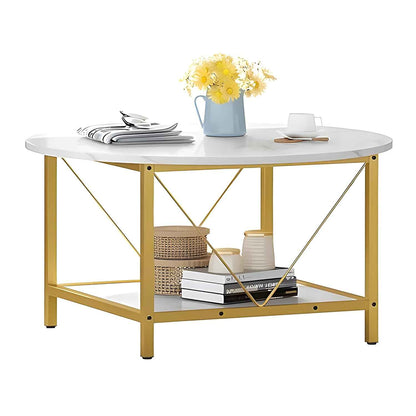 Craftor Luxury Modern Gold Metal Coffee Round Square Center Table