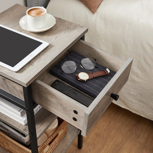 Ezzel Nightstand Drawer End Sofa Side Table