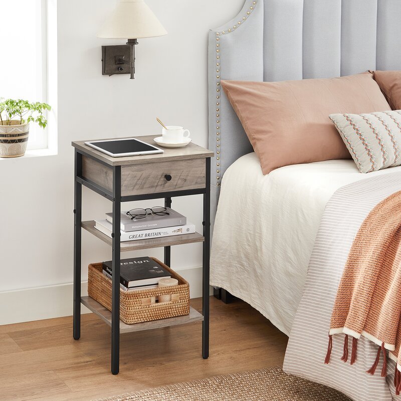 Ezzel Nightstand Drawer End Sofa Side Table