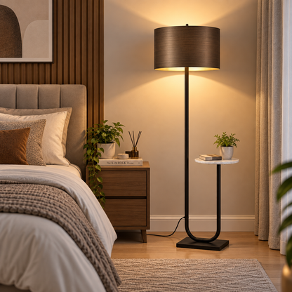 Luxury Floor Lamp with Side Table