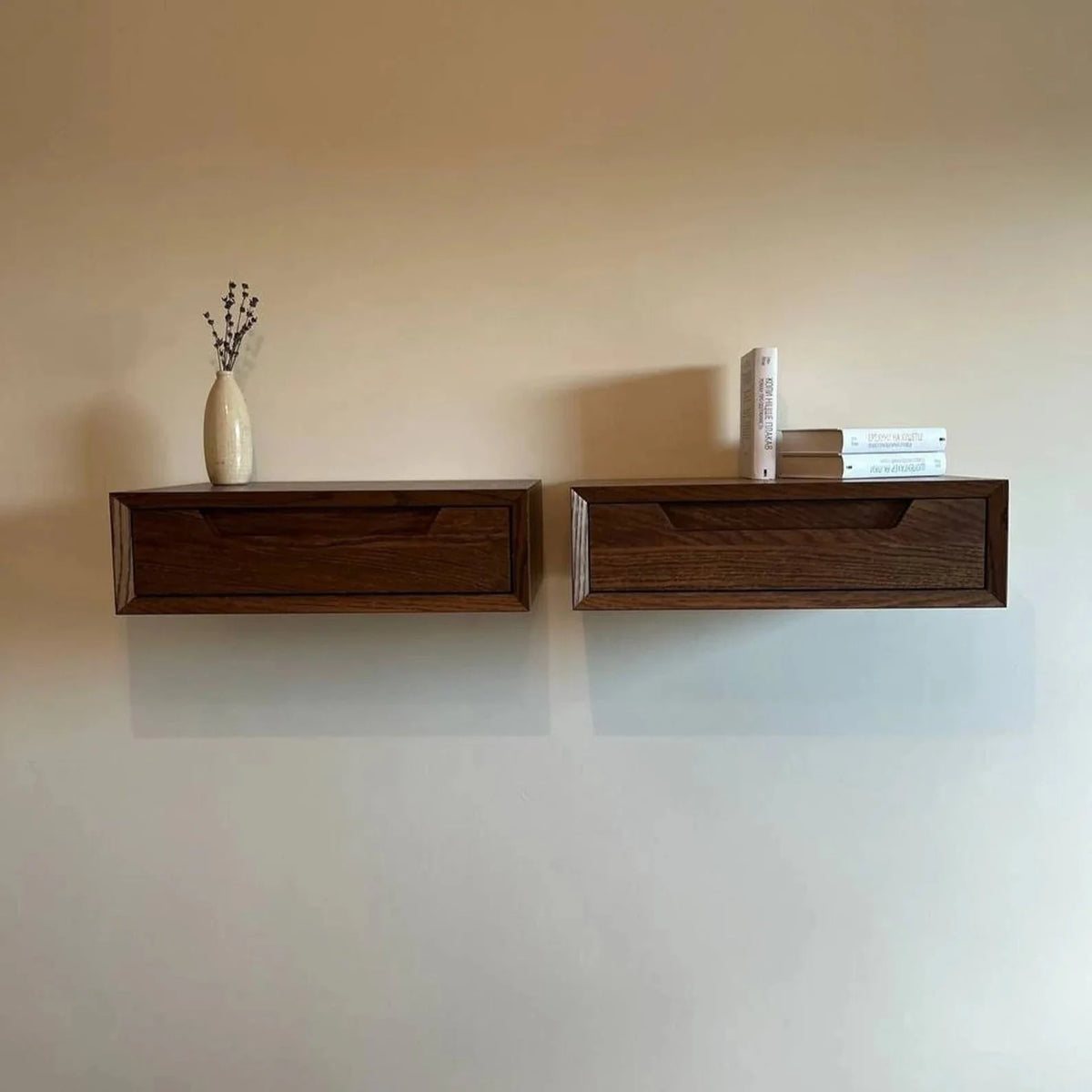 Genzula Nightstand Floating Bedside Bedroom Side Table