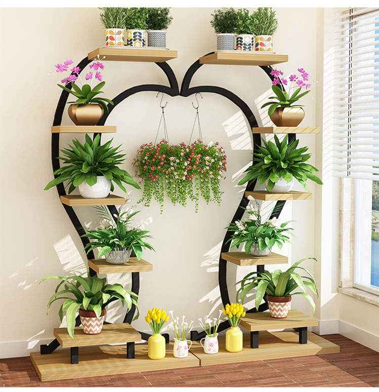 Heart Curved Plant Shelf Rack Decor