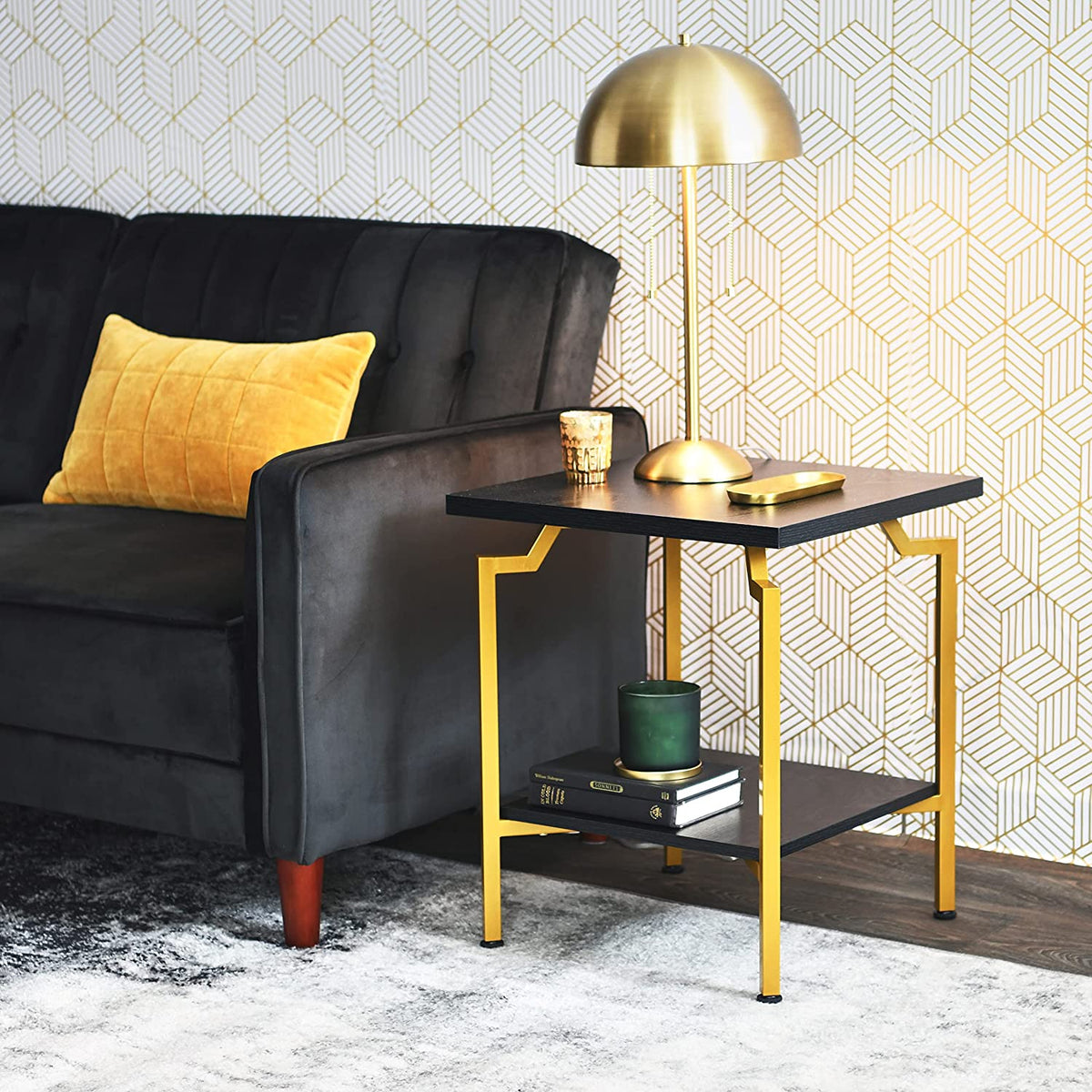 Hickory Crown Modern Sofa Living Lounge Bed Side Table