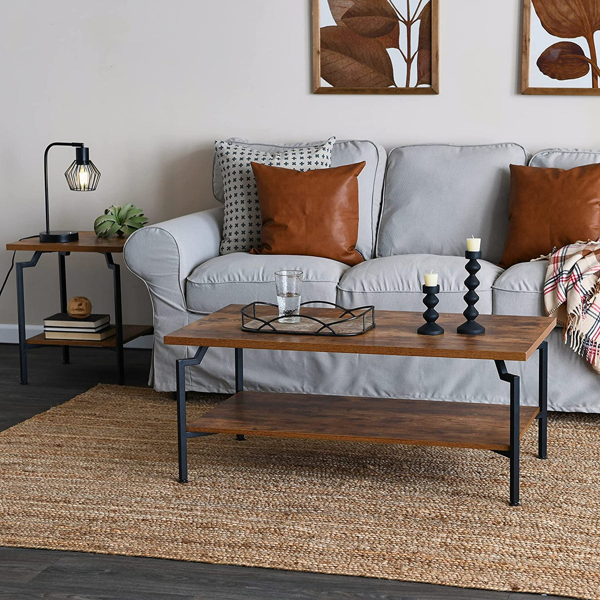 Hickory Crown Modern Sofa Living Lounge Bed Side Table