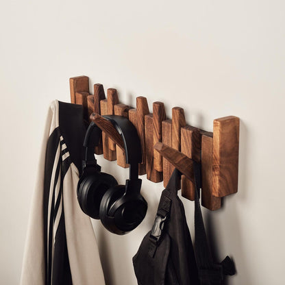 Wooden Piano Key Coat Rack – 6 Foldable Hooks