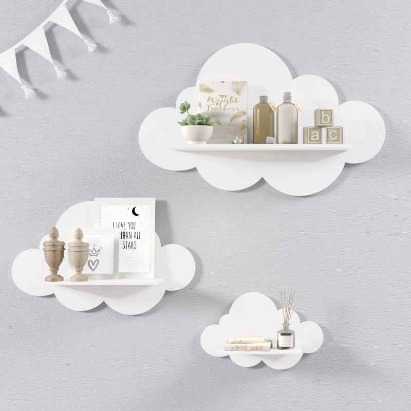 Nordic Cloud Lounge Living Bedroom Book Floating Shelf (Set of 3)