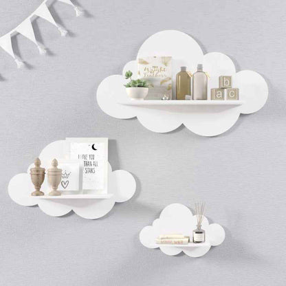 Nordic Cloud Lounge Living Bedroom Book Floating Shelf (Set of 3)
