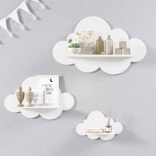 Nordic Cloud Lounge Living Bedroom Book Floating Shelf (Set of 3)