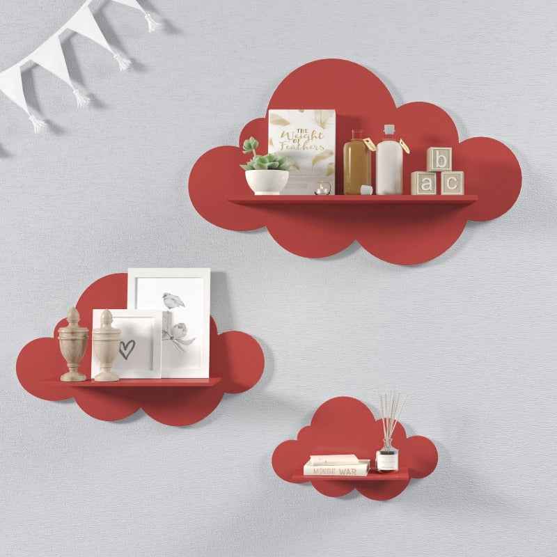 Nordic Cloud Lounge Living Bedroom Book Floating Shelf (Set of 3)