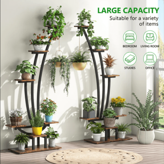 ARA Curved Plant Shelf Rack Decor