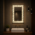 LED Vanity Mirror with Decorative Floral Design