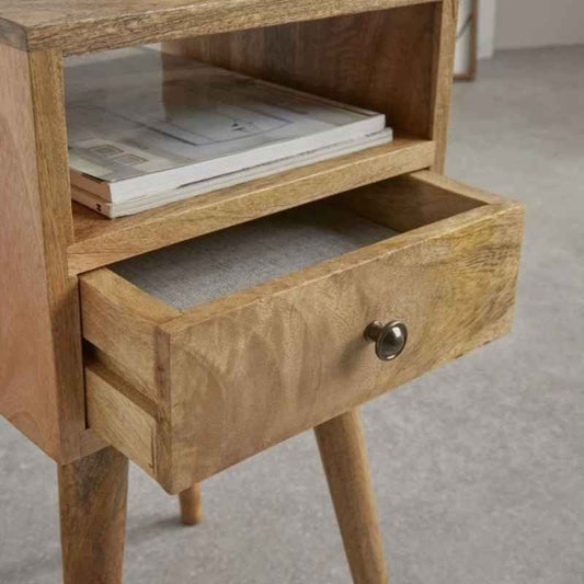 Narrow Bedside Organizer Drawer Side Table
