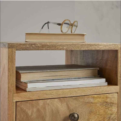 Narrow Bedside Organizer Drawer Side Table