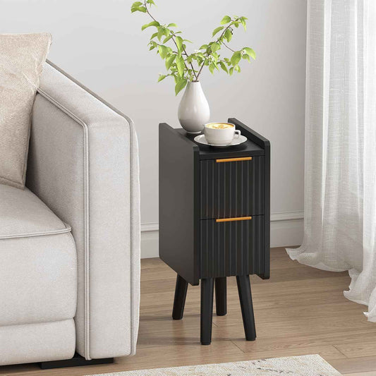 Lycoro Slim Nightstand Wooden Side Table