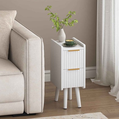 Lycoro Slim Nightstand Wooden Side Table