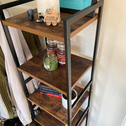 Industrial Style Ladder Bookcase Kitchen Rack (5 Tier)