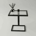 Sora Slide Modern Side Table Glass Metal Sofa Laptop Table
