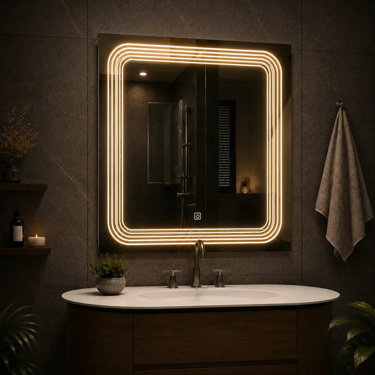 Modern Mirror with Lights for Bathroom Walls