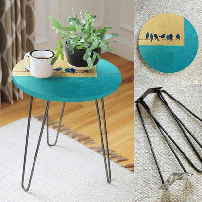 Oceans Birds Living Lounge Center Side Hairpin Table