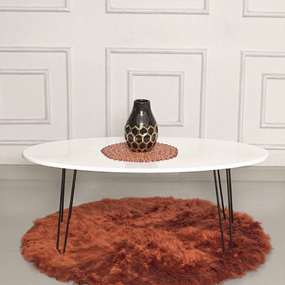 Old Oval Elm Hairpin Table