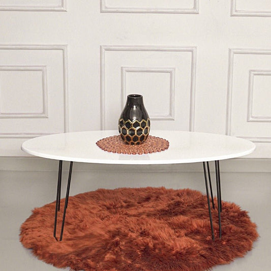 Old Oval Elm Hairpin Table