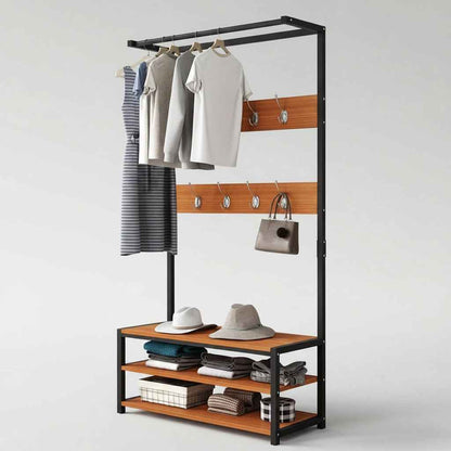 Feline Entryway Hall Living Bedroom Coat Shoe Organizer Storage Rack