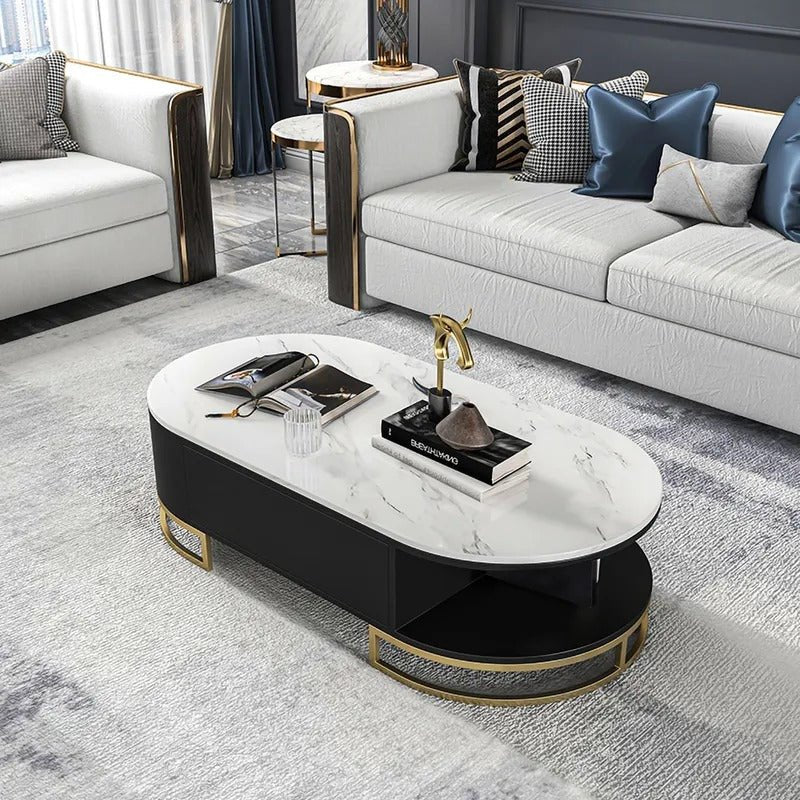 Ooid Modern Storage Lounge Drawing Room Coffee Sintered Drawer Organizer Table