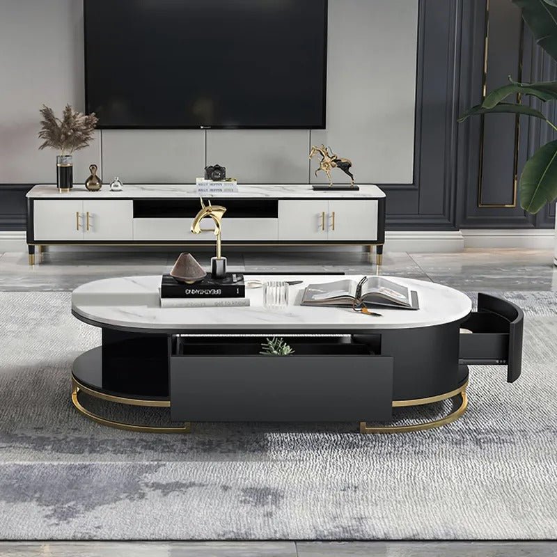 Ooid Modern Storage Lounge Drawing Room Coffee Sintered Drawer Organizer Table