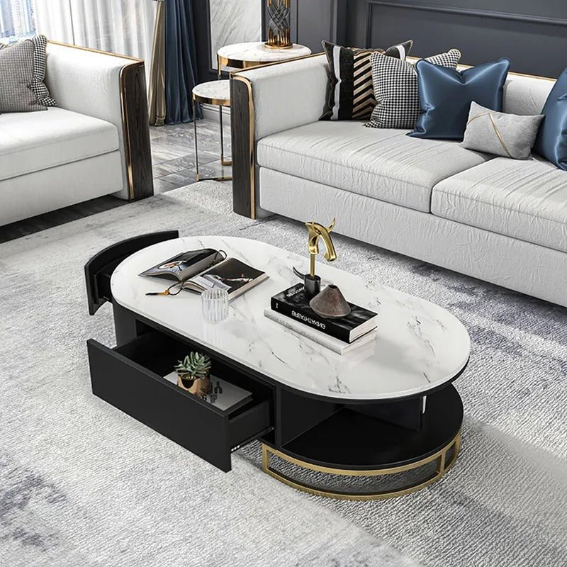 Ooid Modern Storage Lounge Drawing Room Coffee Sintered Drawer Organizer Table