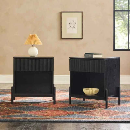 Ridvan 1-Drawer Nightstands with Open Cubby Sidetable