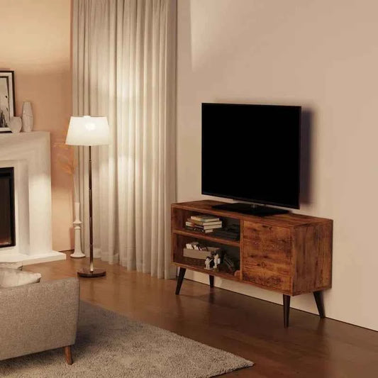 Riley Mid-Century Modern TV Stand Console Cabinet Table