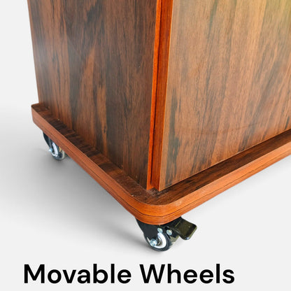 Movable Wheels Storage Cupboard Rack With Removable Adjustable Shelves - Elegance Antique Store
