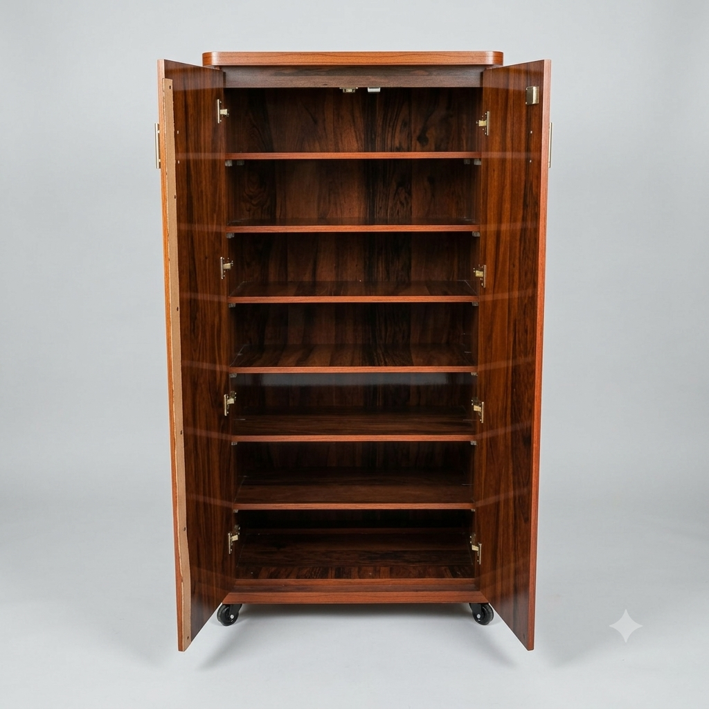 Movable Wheels Storage Cupboard Rack With Removable Adjustable Shelves - Elegance Antique Store
