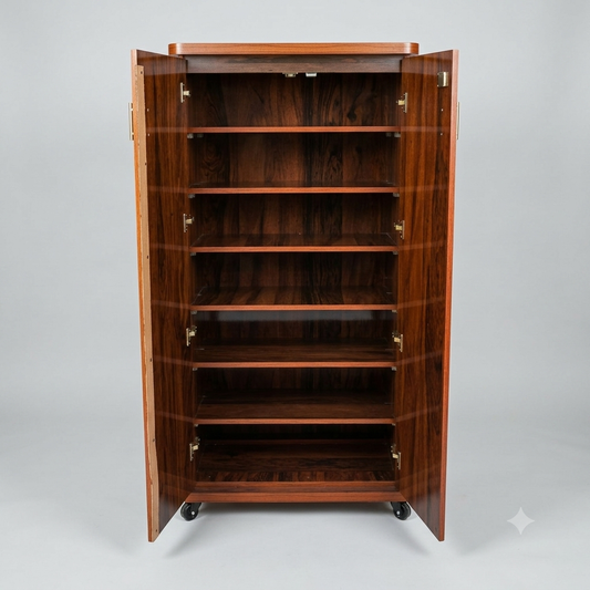 Movable Wheels Storage Cupboard Rack With Removable Adjustable Shelves - Elegance Antique Store