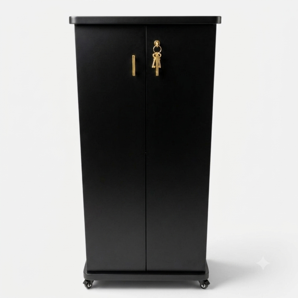 Movable Wheels Storage Cupboard Rack With Removable Adjustable Shelves - Elegance Antique Store