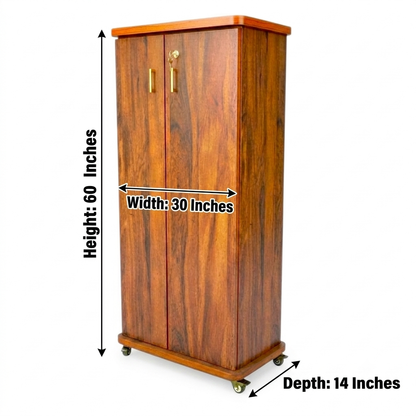 Movable Wheels Storage Cupboard Rack With Removable Adjustable Shelves - Elegance Antique Store