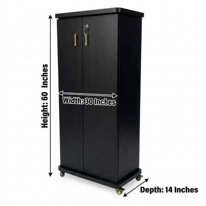 Movable Wheels Storage Cupboard Rack With Removable Adjustable Shelves - Elegance Antique Store