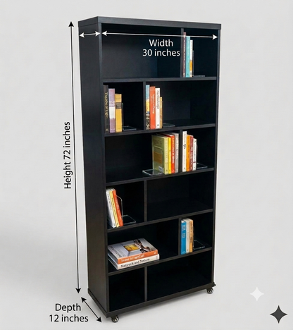 Books & Lounge Organizer Space Saving Storage Rack With Movable Wheels - Elegance Antique Store