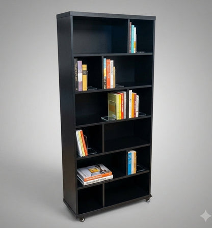 Books & Lounge Organizer Space Saving Storage Rack With Movable Wheels - Elegance Antique Store