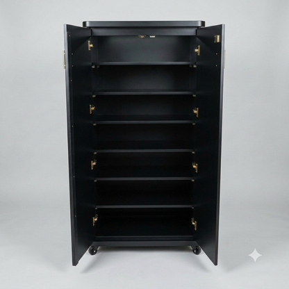 Movable Wheels Storage Cupboard Rack With Removable Adjustable Shelves - Elegance Antique Store