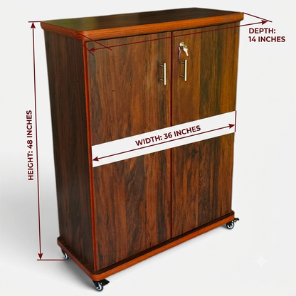 Movable Wheels Storage Cupboard Rack With Removable Adjustable Shelves - Elegance Antique Store