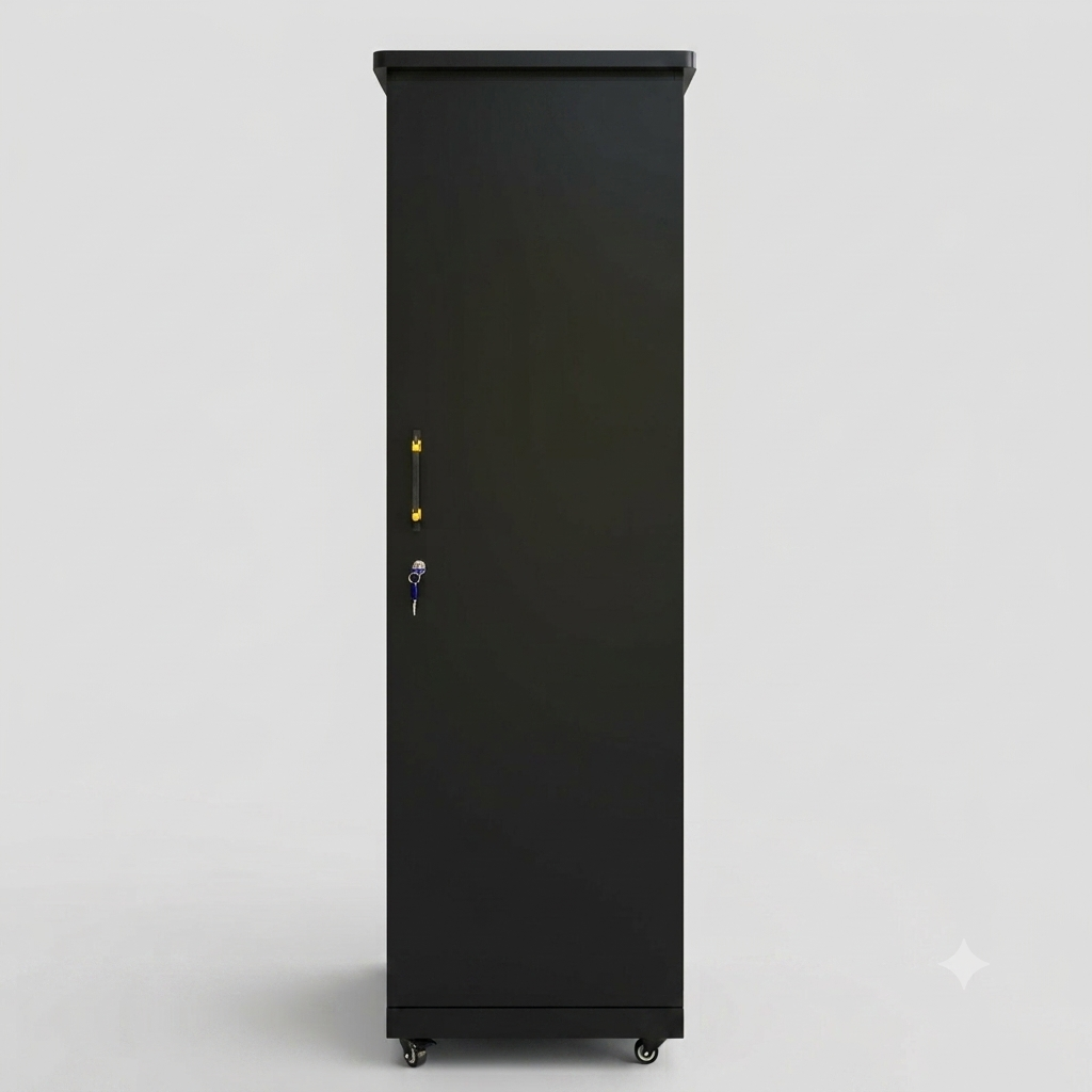 Movable Wheels Storage Cupboard Almirah With Removable Adjustable Shelves & Hanging Rod - Elegance Antique Store