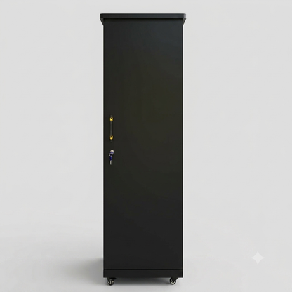 Movable Wheels Storage Cupboard Almirah With Removable Adjustable Shelves & Hanging Rod - Elegance Antique Store