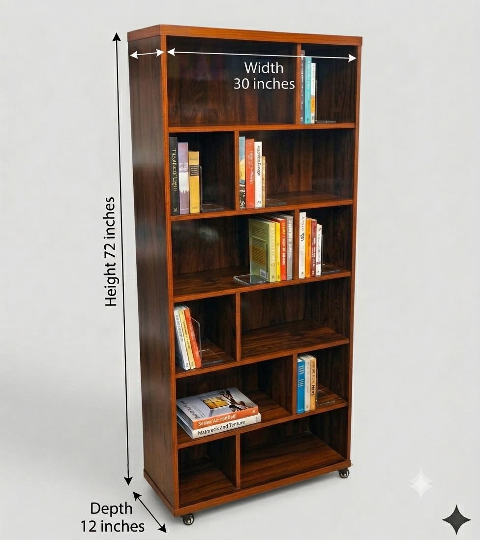 Books & Lounge Organizer Space Saving Storage Rack With Movable Wheels - Elegance Antique Store