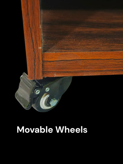 Books & Lounge Organizer Space Saving Storage Rack With Movable Wheels - Elegance Antique Store