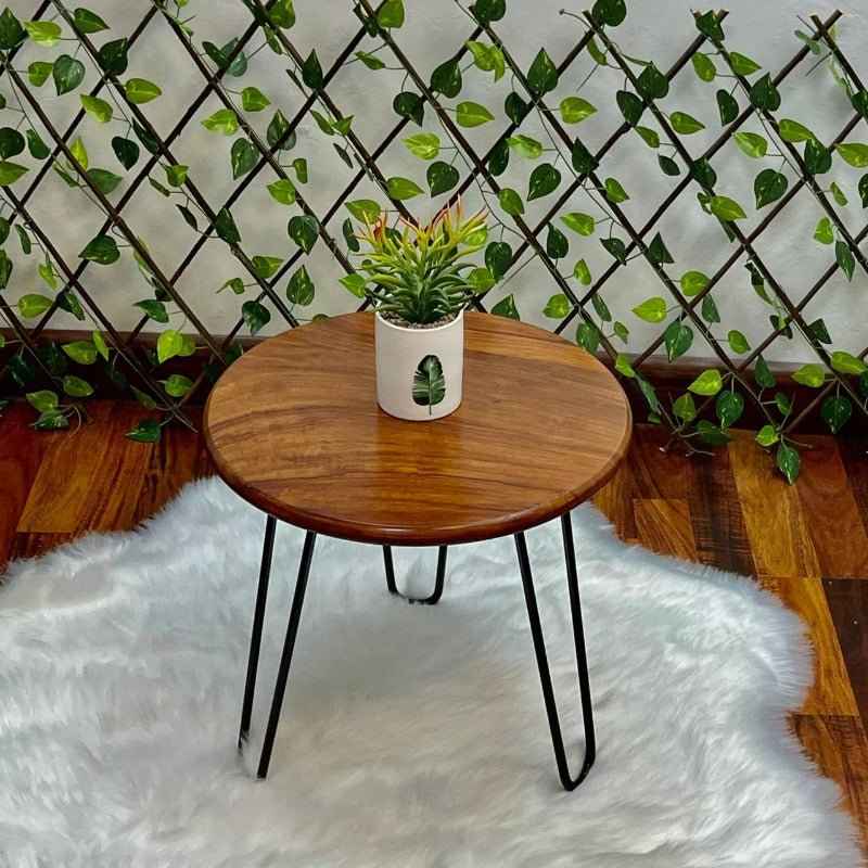Round Sterling Bedroom Lounge Living Drawing Room Tables (Shisham Wood)