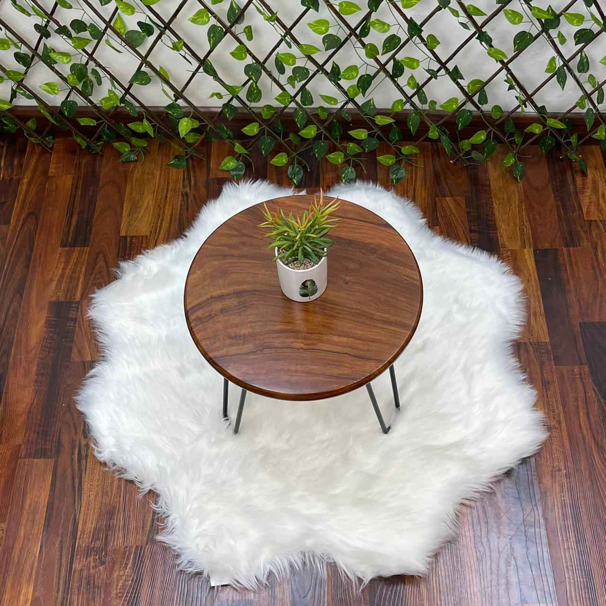 Round Sterling Bedroom Lounge Living Drawing Room Tables (Shisham Wood)